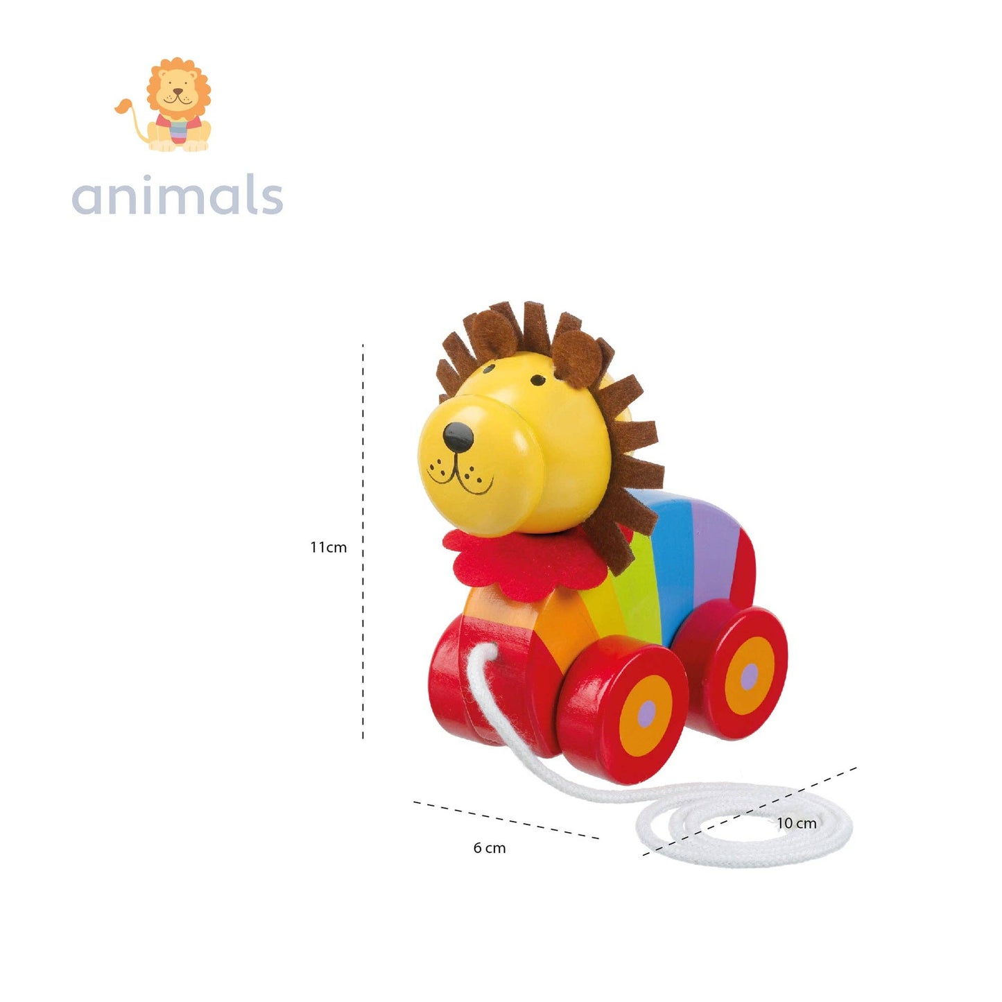 Lion Wooden Pull Along