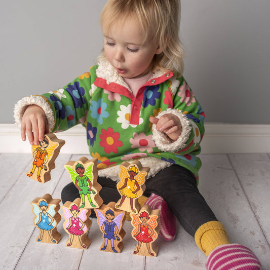 Rainbow fairies - Handmade fair trade wooden kids toy