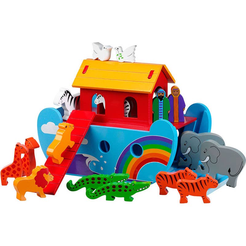 Rainbow Noah's ark - Handmade kids wooden toy