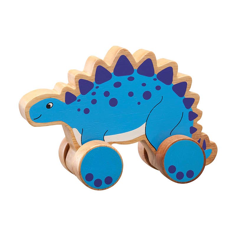 Stegosaurus push along - Handmade fair trade wooden kids toy