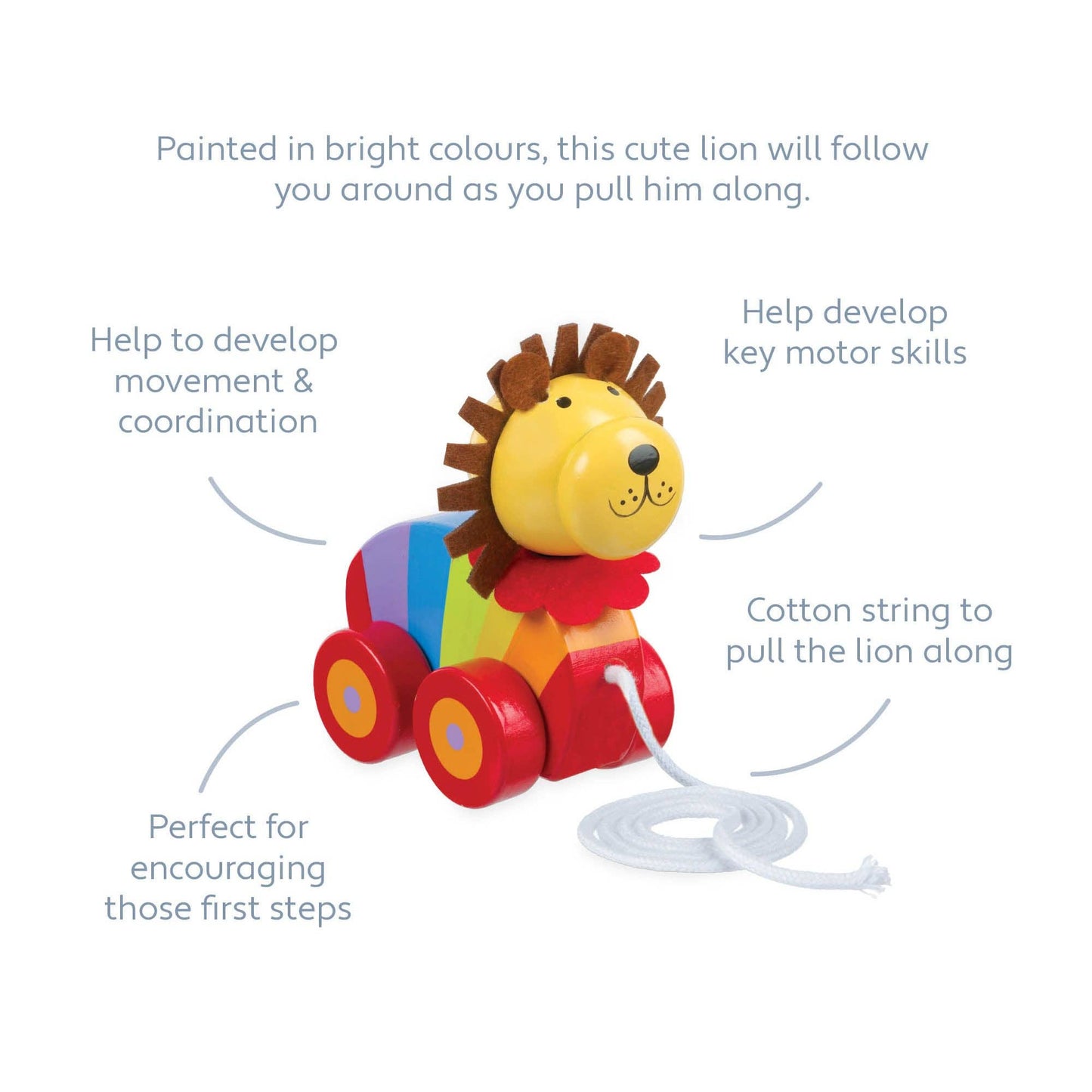 Lion Wooden Pull Along